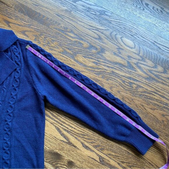 Tribal nautical cable cardigan in size 6 navy preppy - Picture 8 of 11